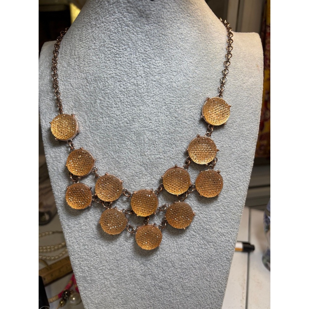 #44. Charming Charlie Textured Gemstone Necklace